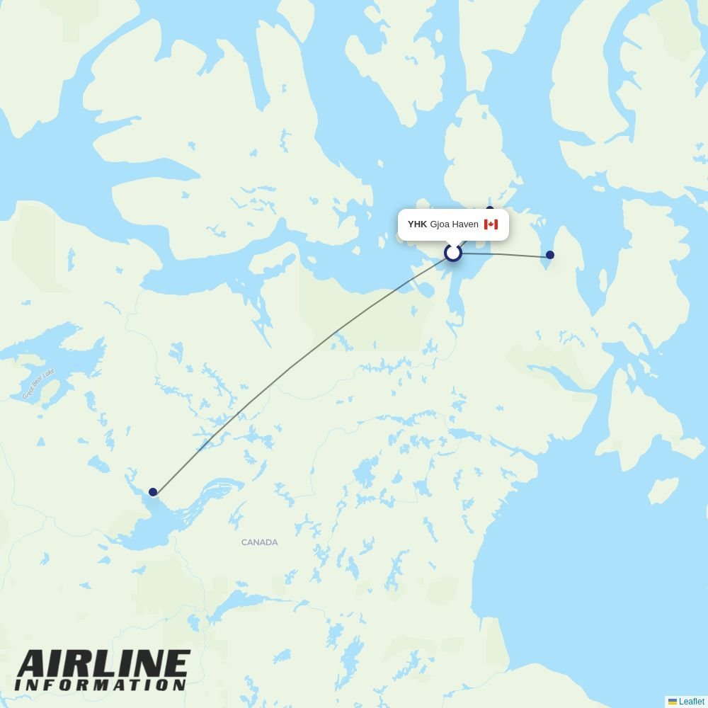 Canadian North routes from YHK