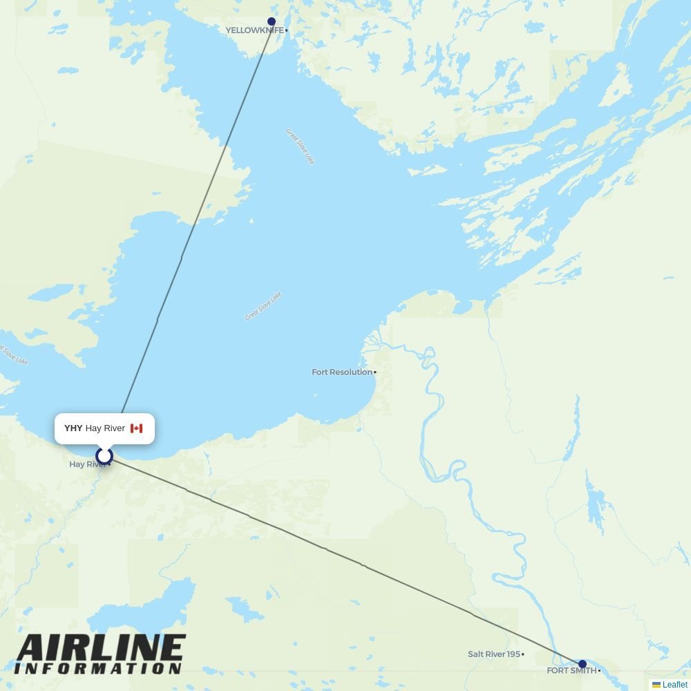 Air Tindi routes from YHY