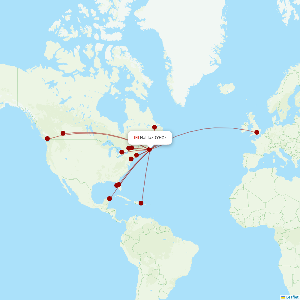 Air Canada at YHZ route map