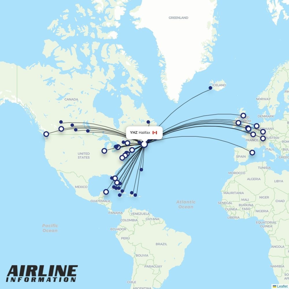 Flair routes from YHZ
