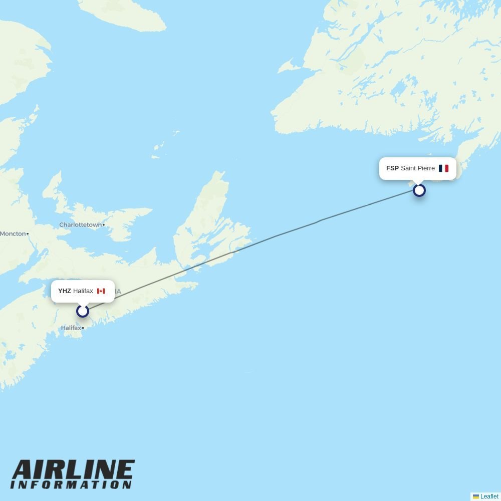 Air Saint Pierre routes from YHZ
