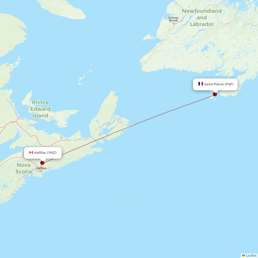 Air Saint Pierre at YHZ route map