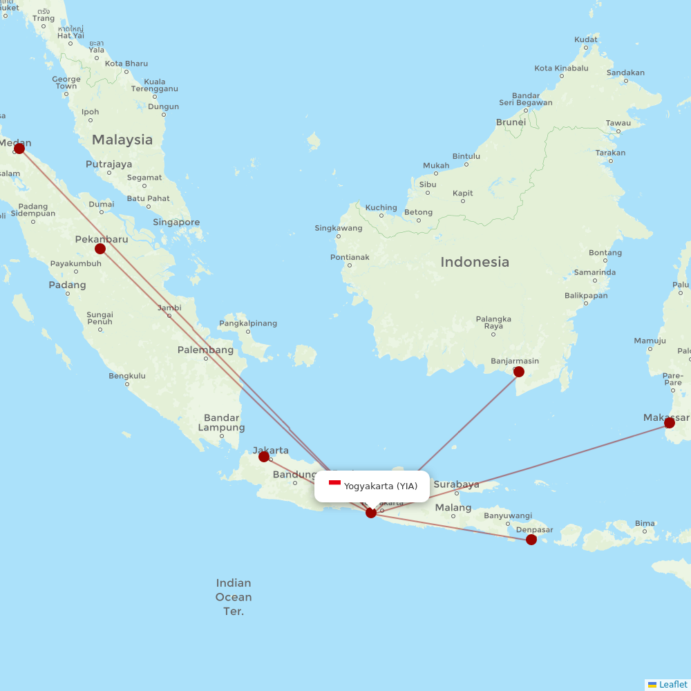 Lion Air at YIA route map