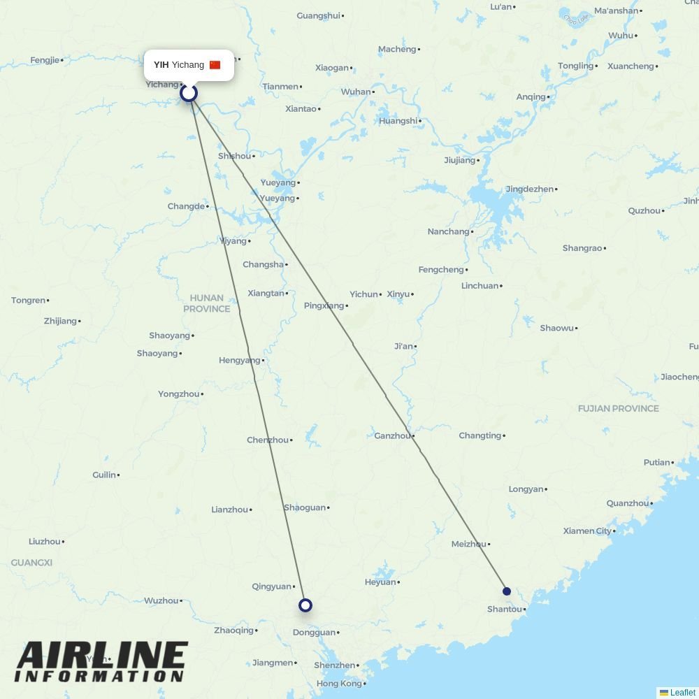 China Southern routes from YIH