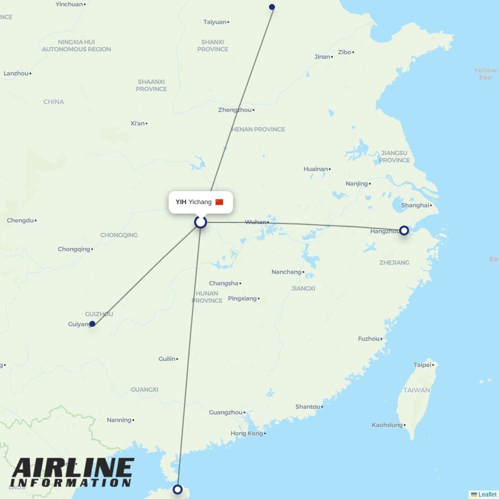 Capital Airlines routes from YIH