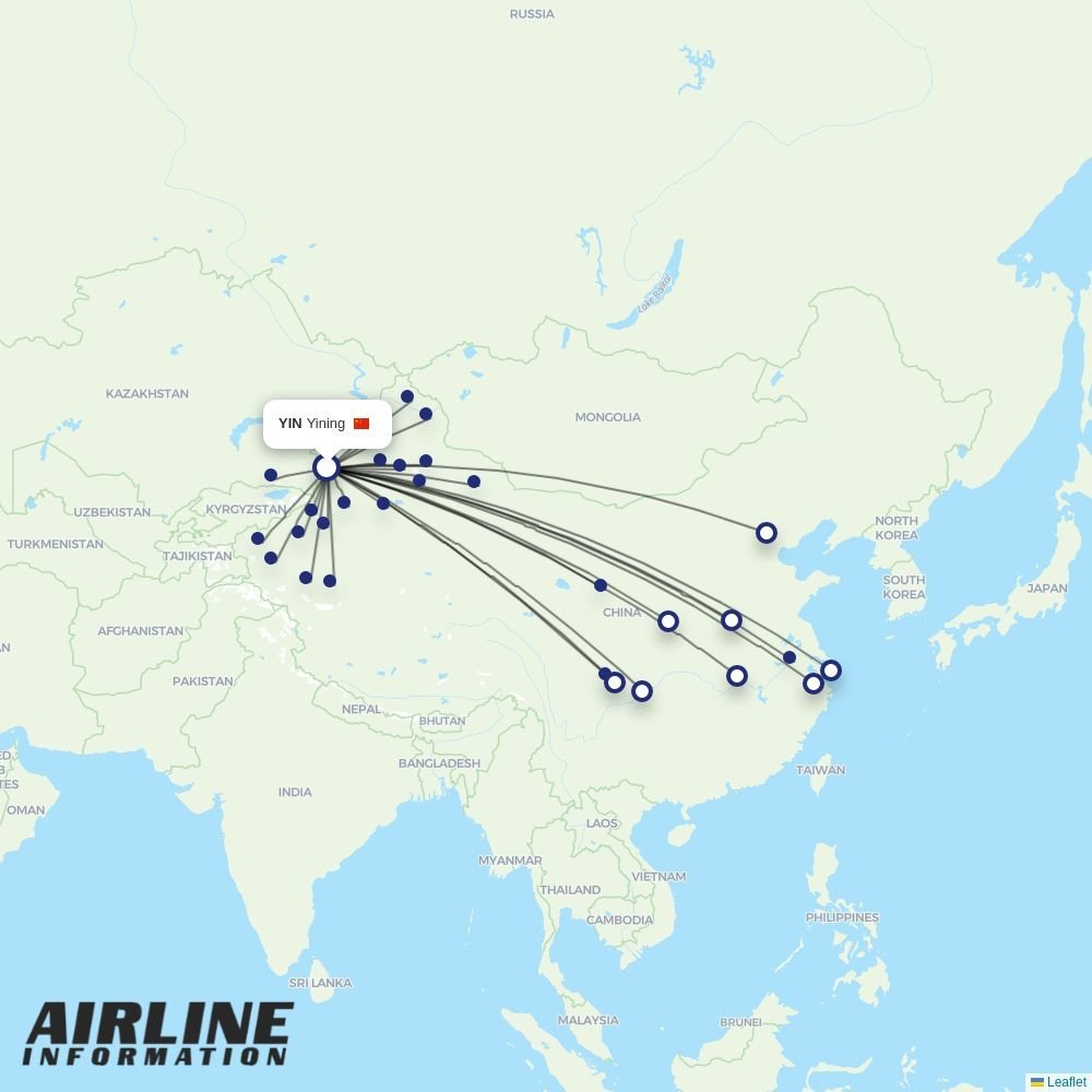 Gestair routes from YIN