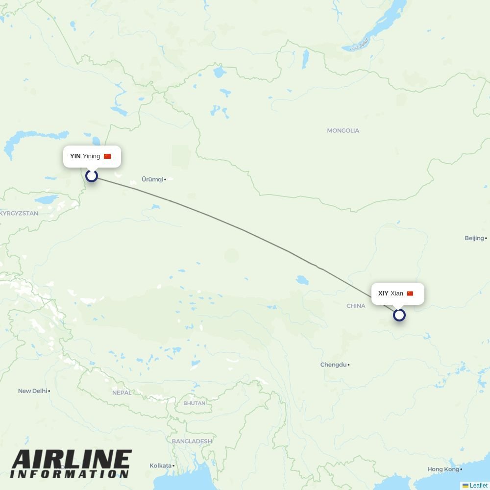 Capital Airlines routes from YIN