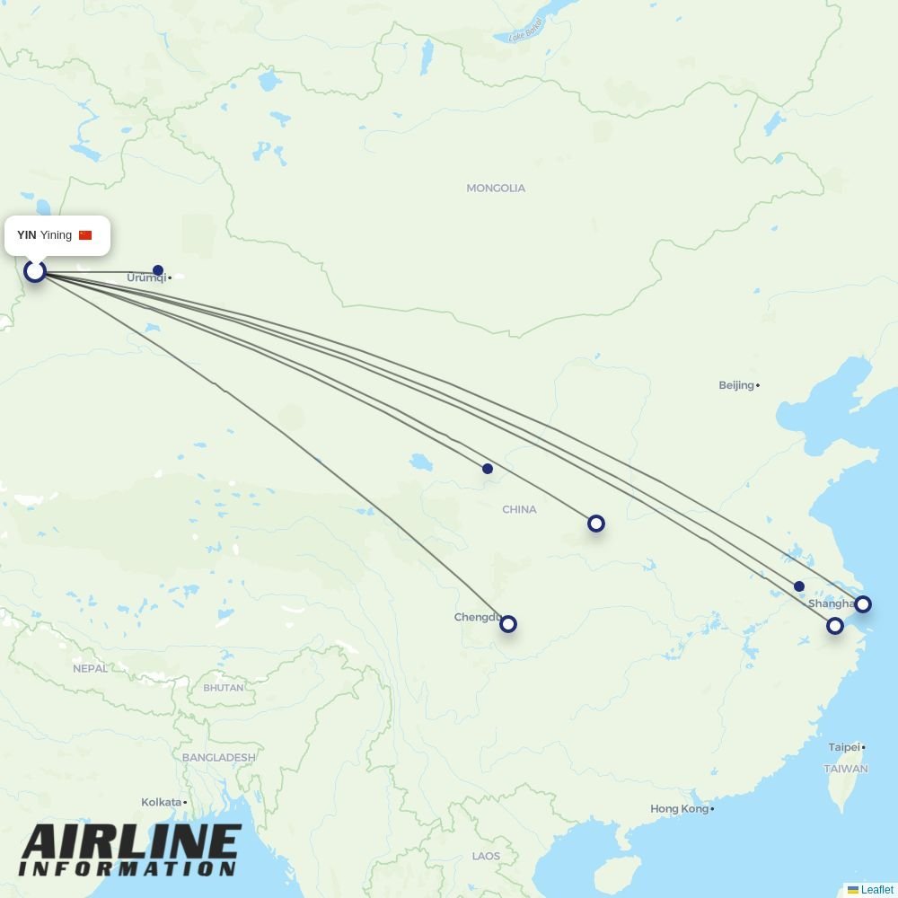 China Eastern routes from YIN