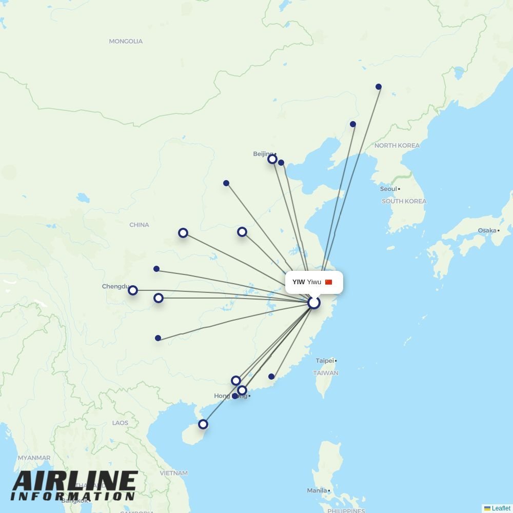 China Southern routes from YIW