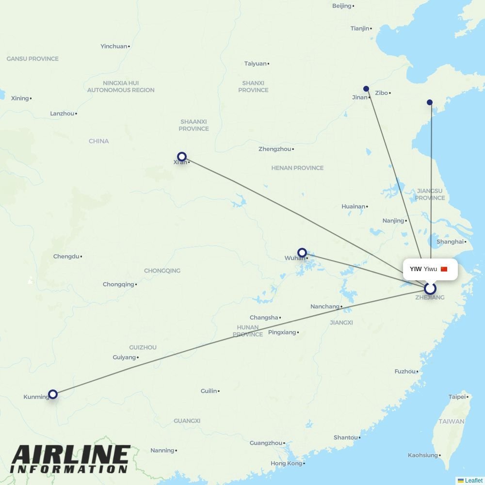 China Eastern routes from YIW