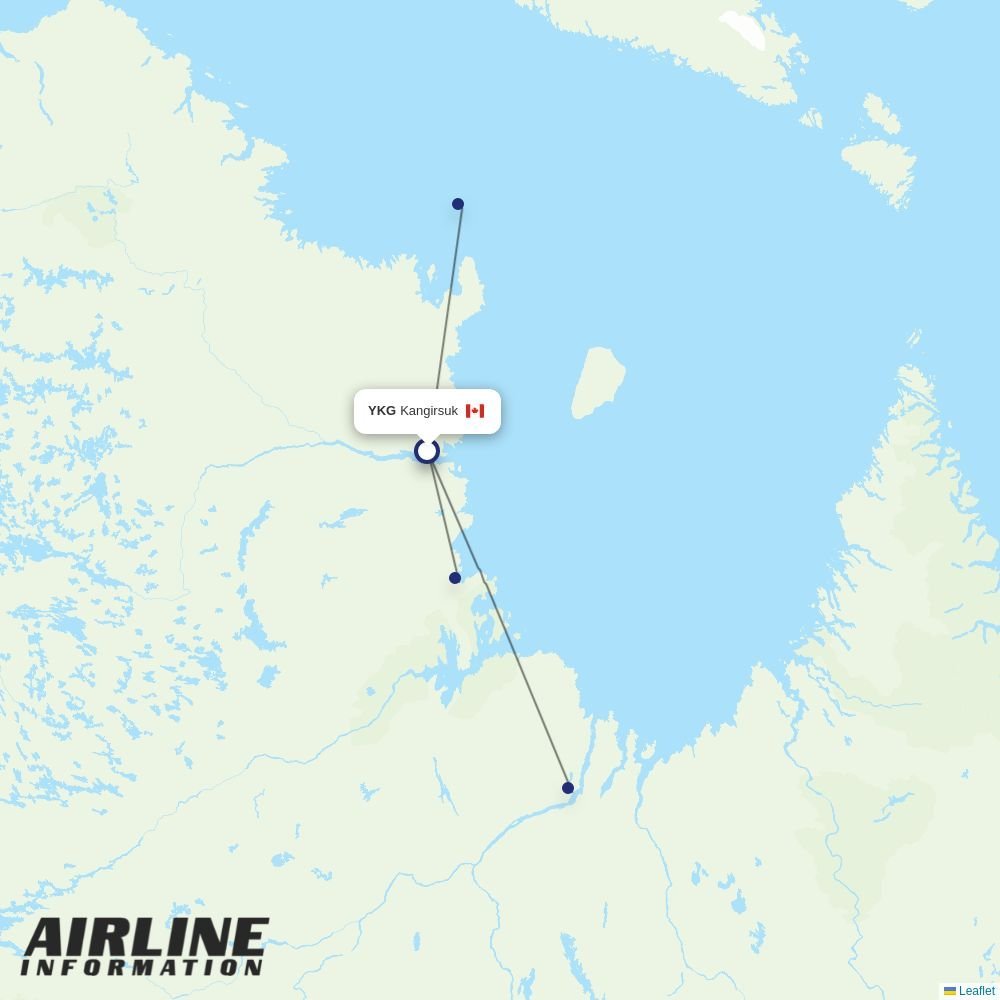 Air Inuit routes from YKG