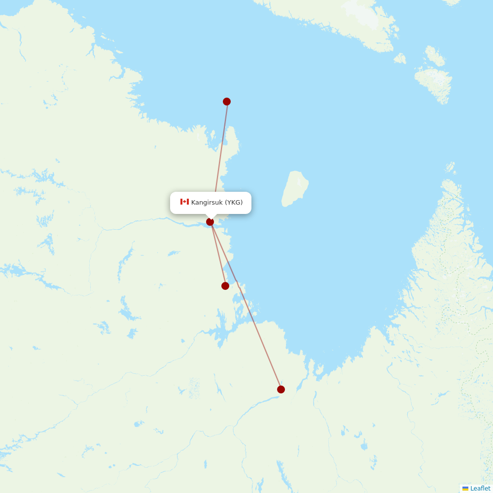 Air Inuit at YKG route map