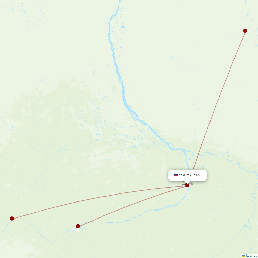 IrAero at YKS route map