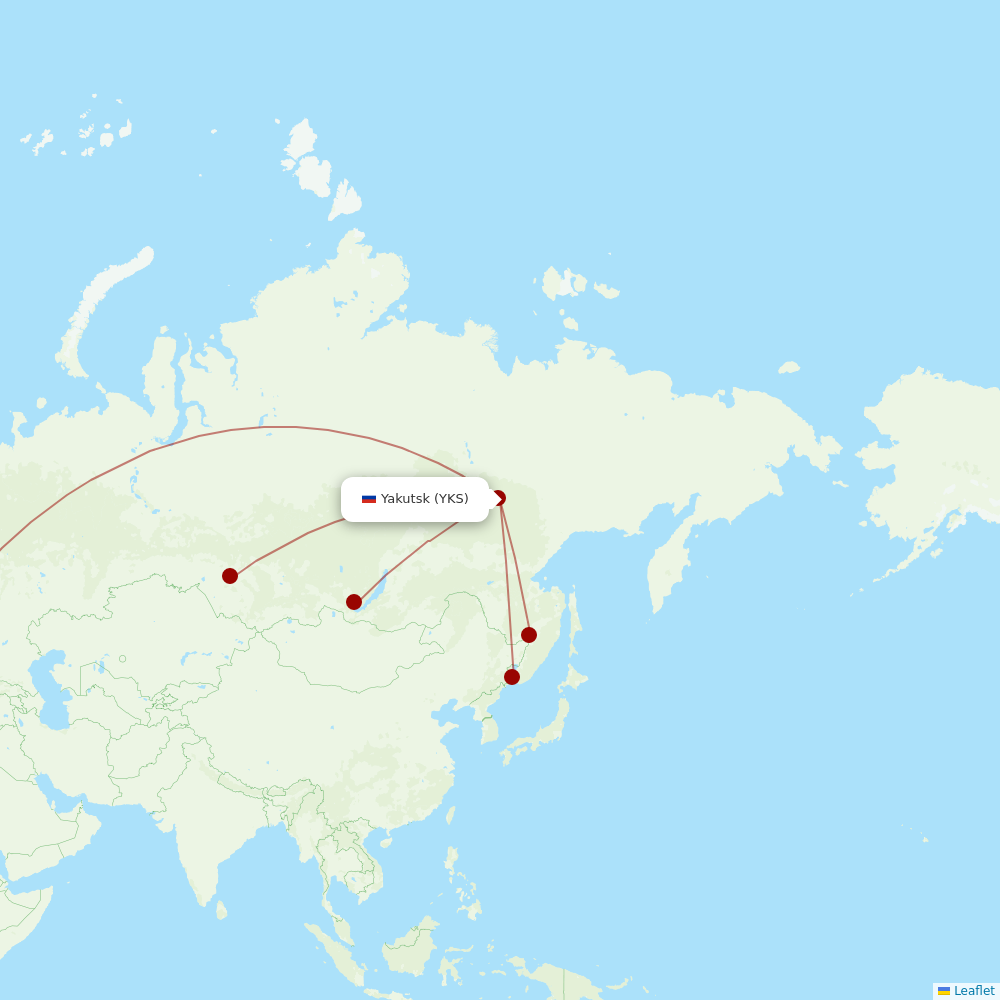 S7 Airlines at YKS route map