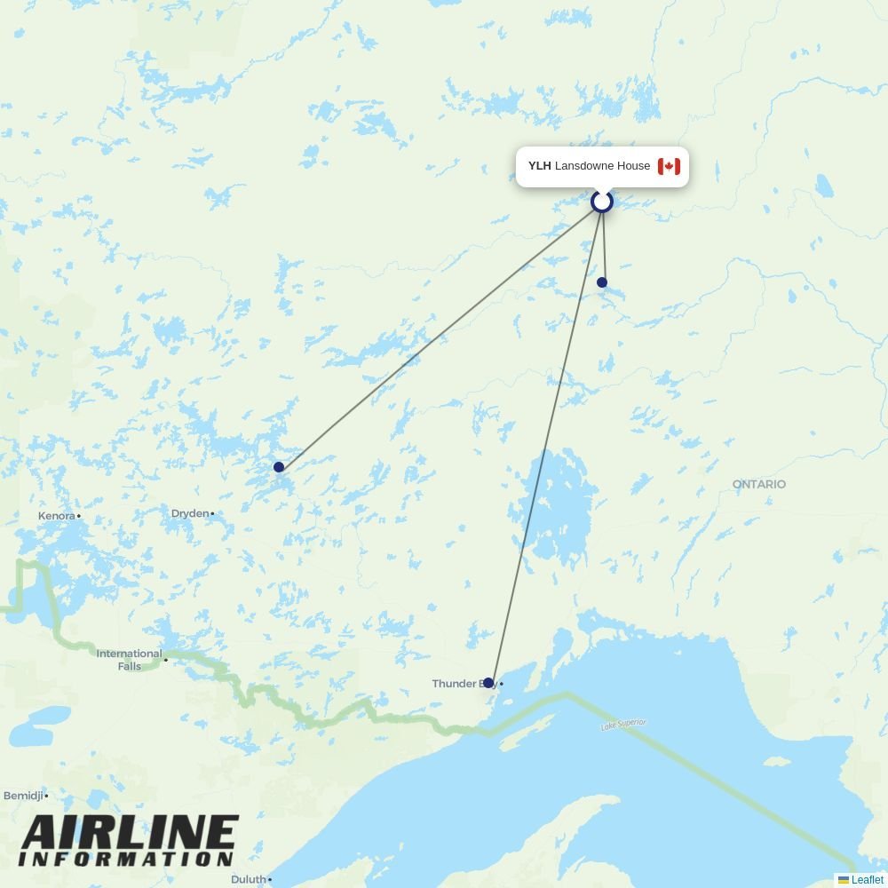 North Star Air routes from YLH