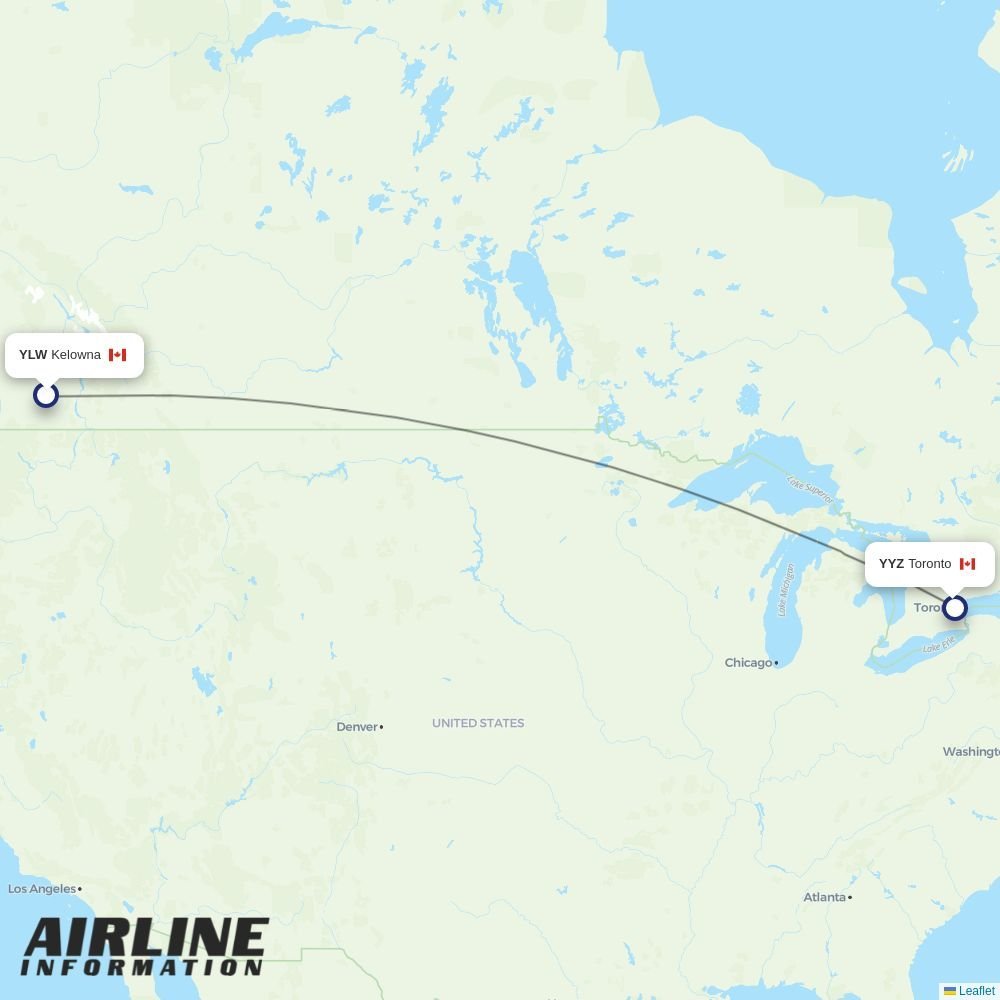 Porter routes from YLW