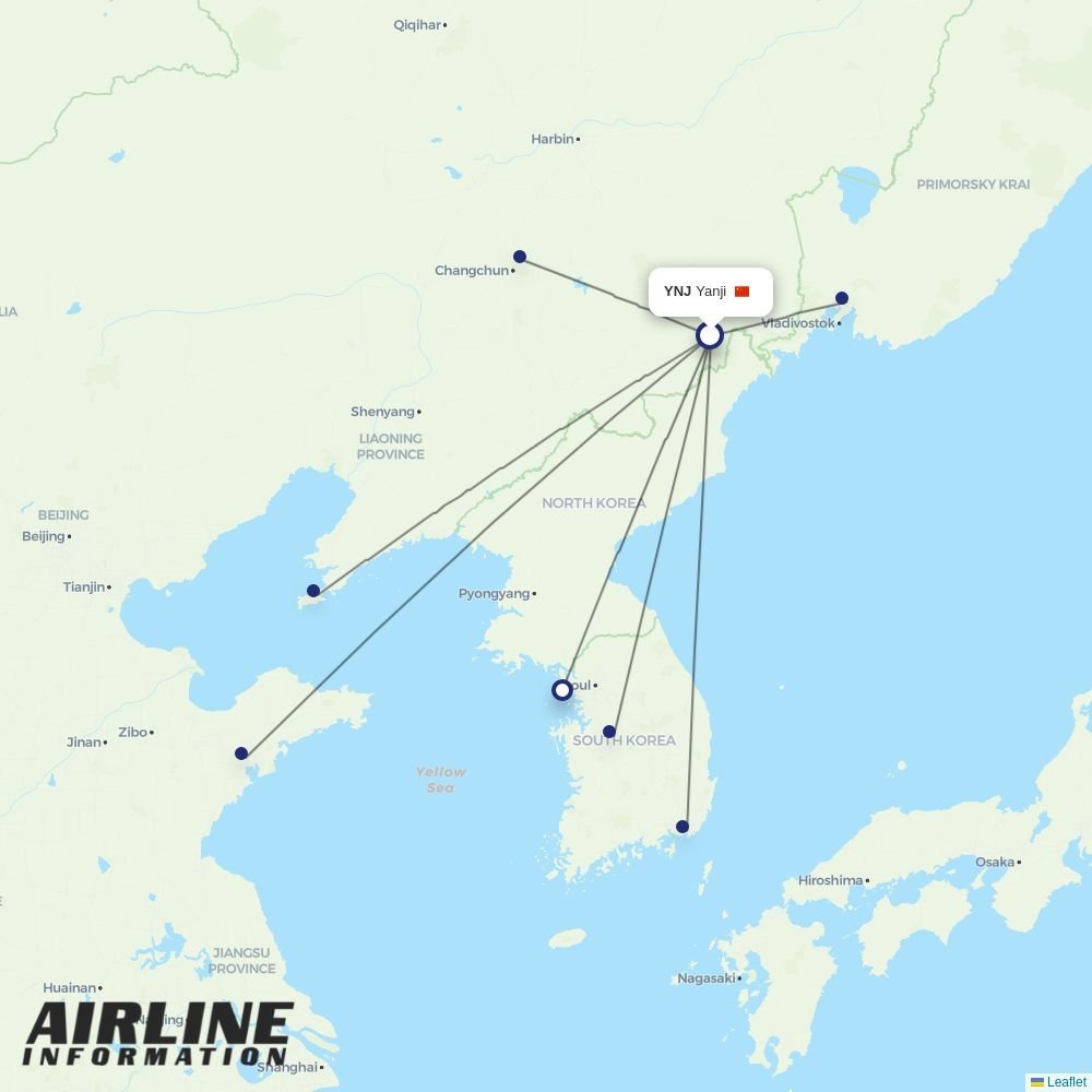 China Southern routes from YNJ