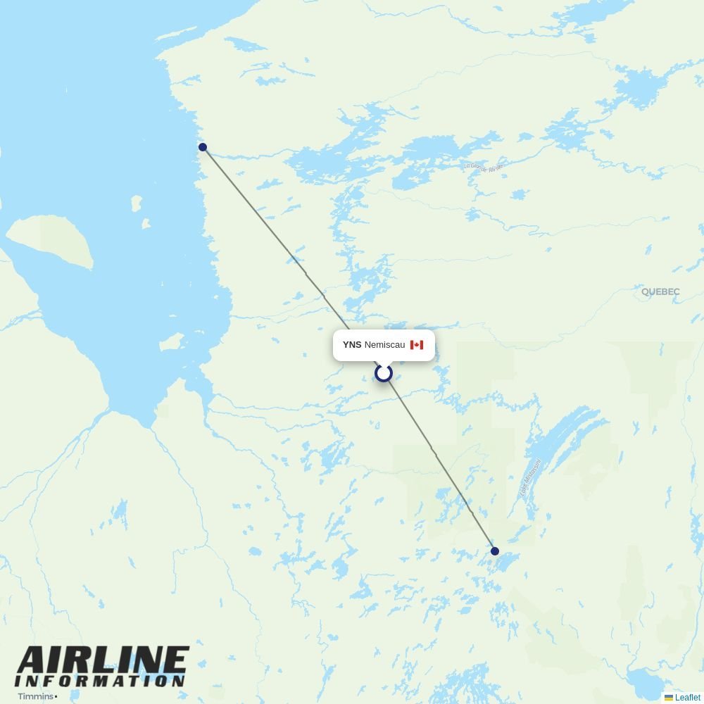 Air Creebec routes from YNS