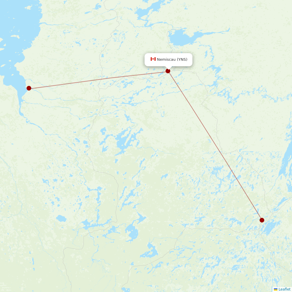 Air Creebec at YNS route map