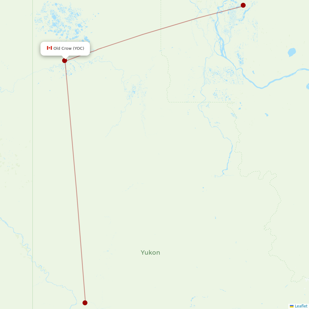 Air North at YOC route map