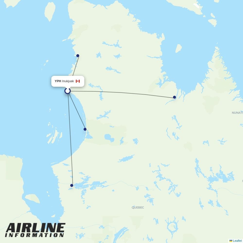 Air Inuit routes from YPH