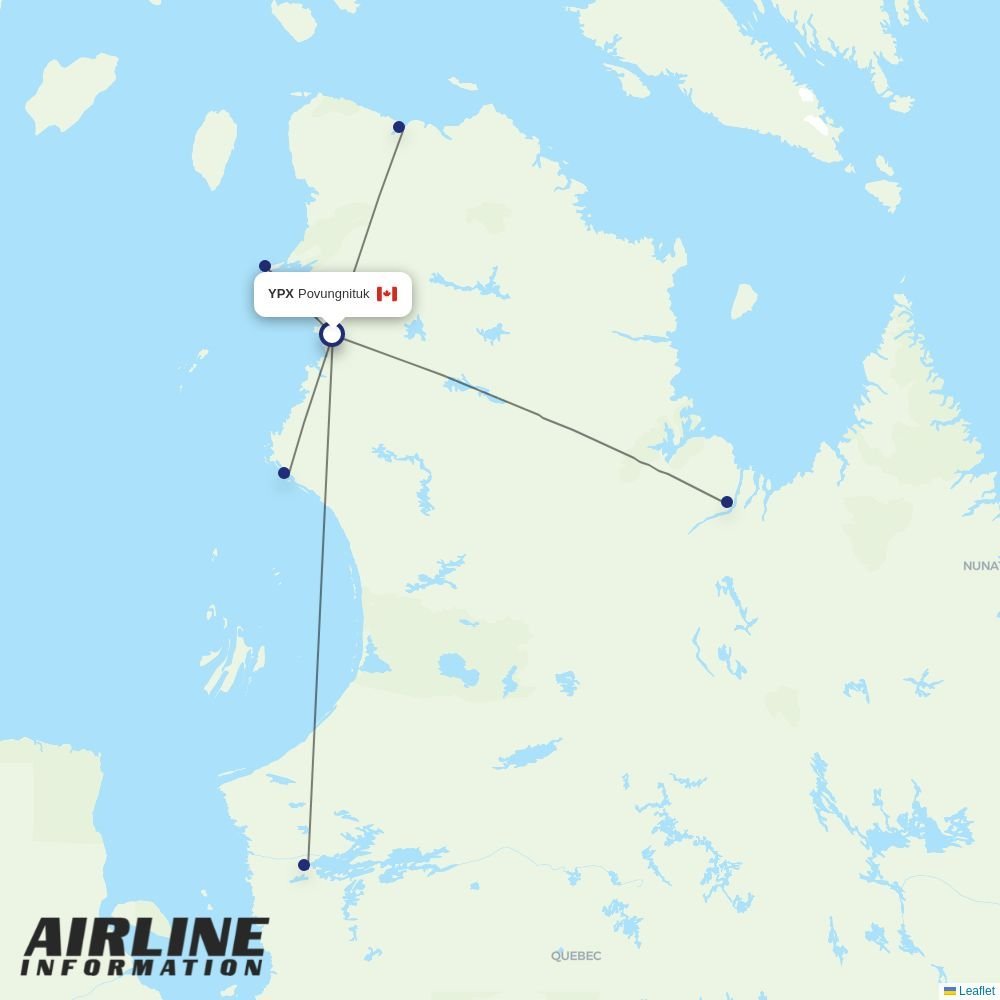 Air Inuit routes from YPX
