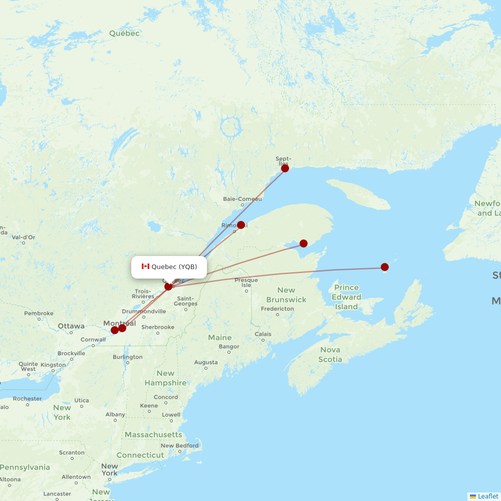 Pascan at YQB route map