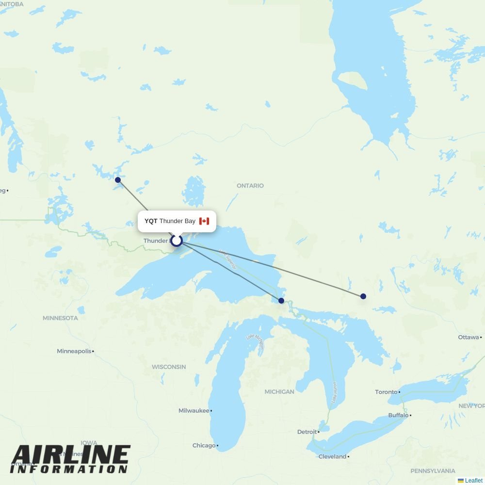 Bearskin Airlines routes from YQT