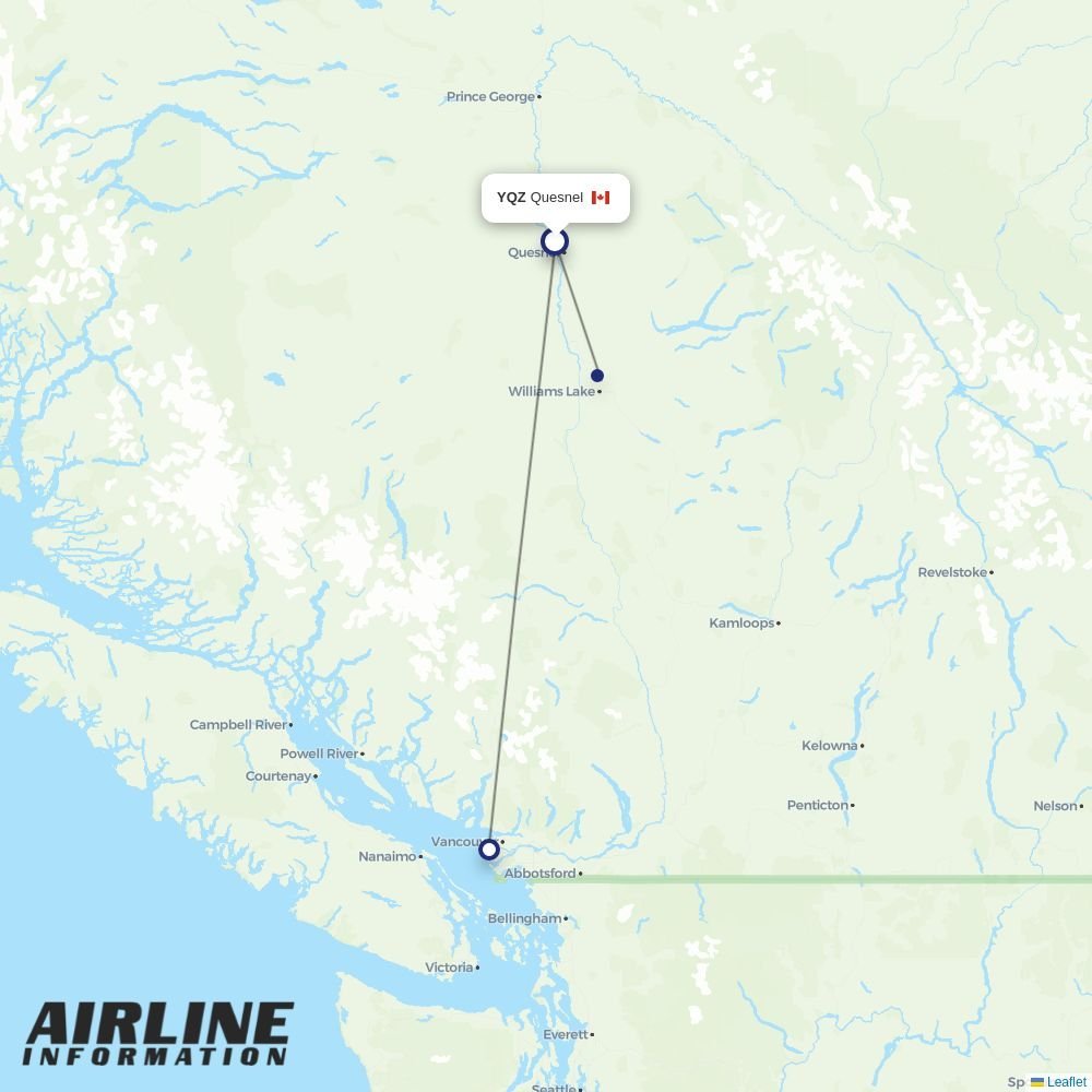 CMA routes from YQZ