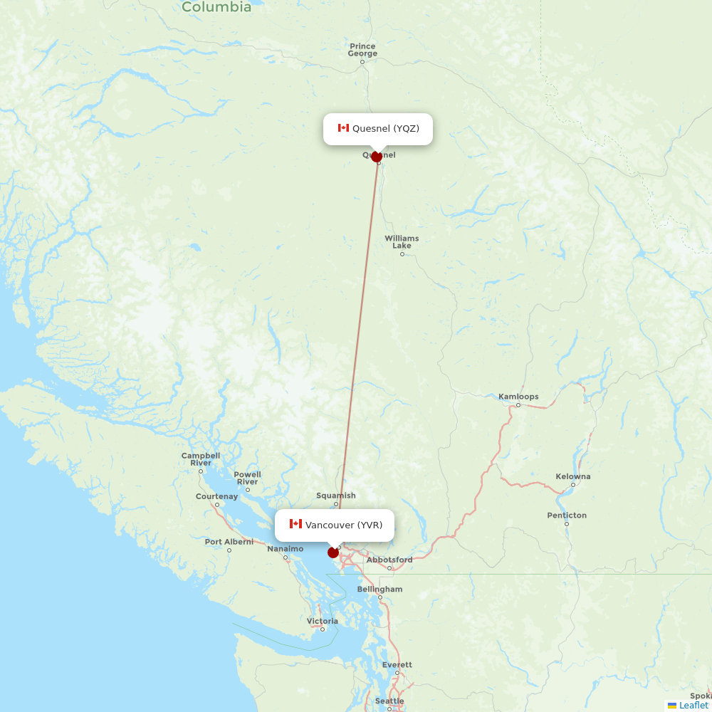 CMA at YQZ route map