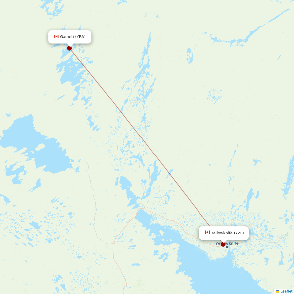 Air Tindi at YRA route map