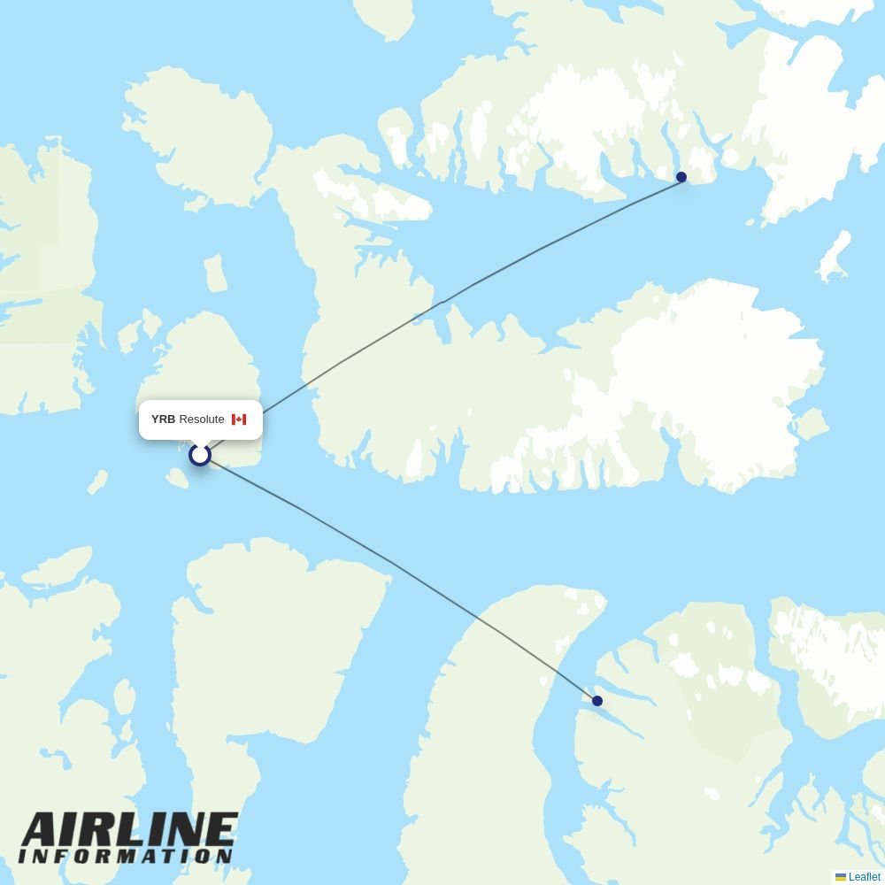 Canadian North routes from YRB
