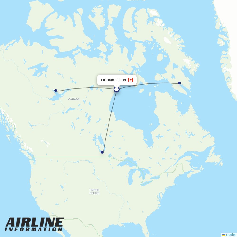 Canadian North routes from YRT