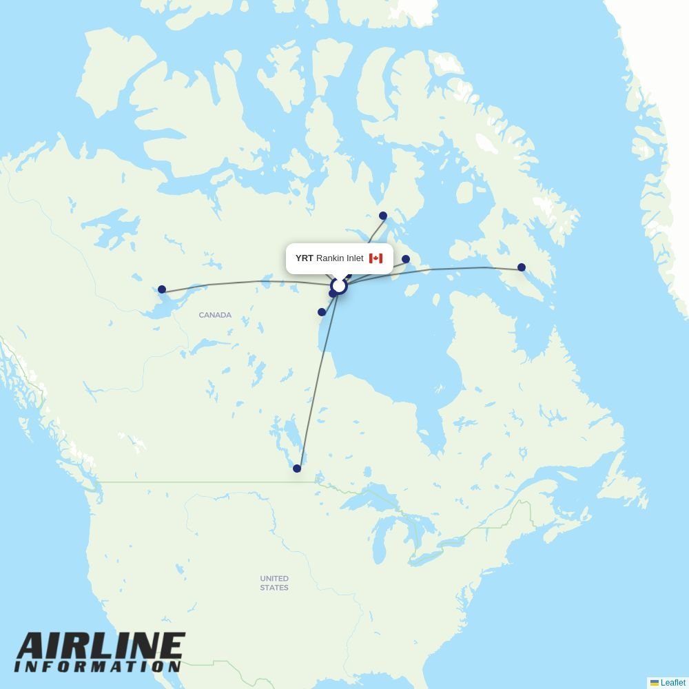 Calm Air International routes from YRT