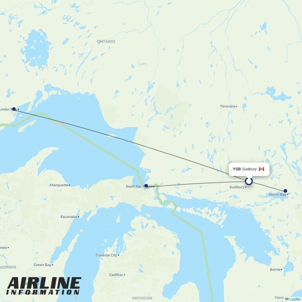 Bearskin Airlines routes from YSB