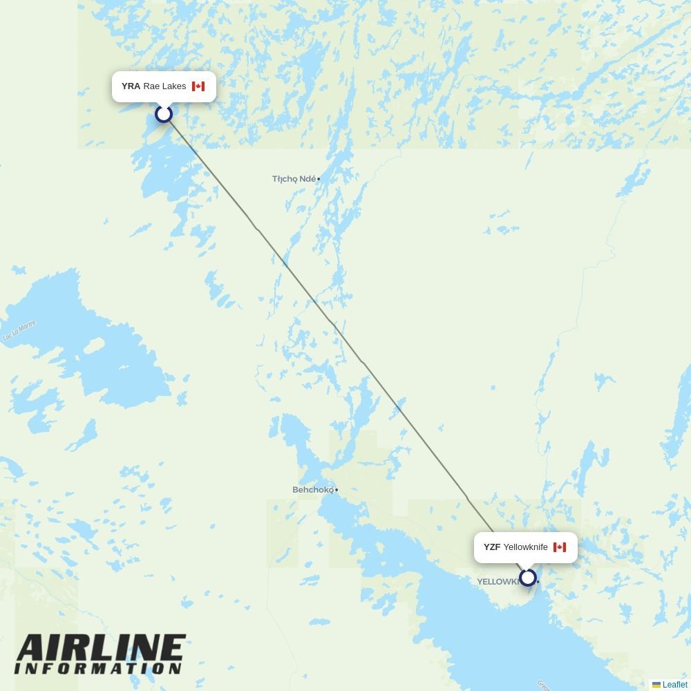 Air Tindi routes from YSG