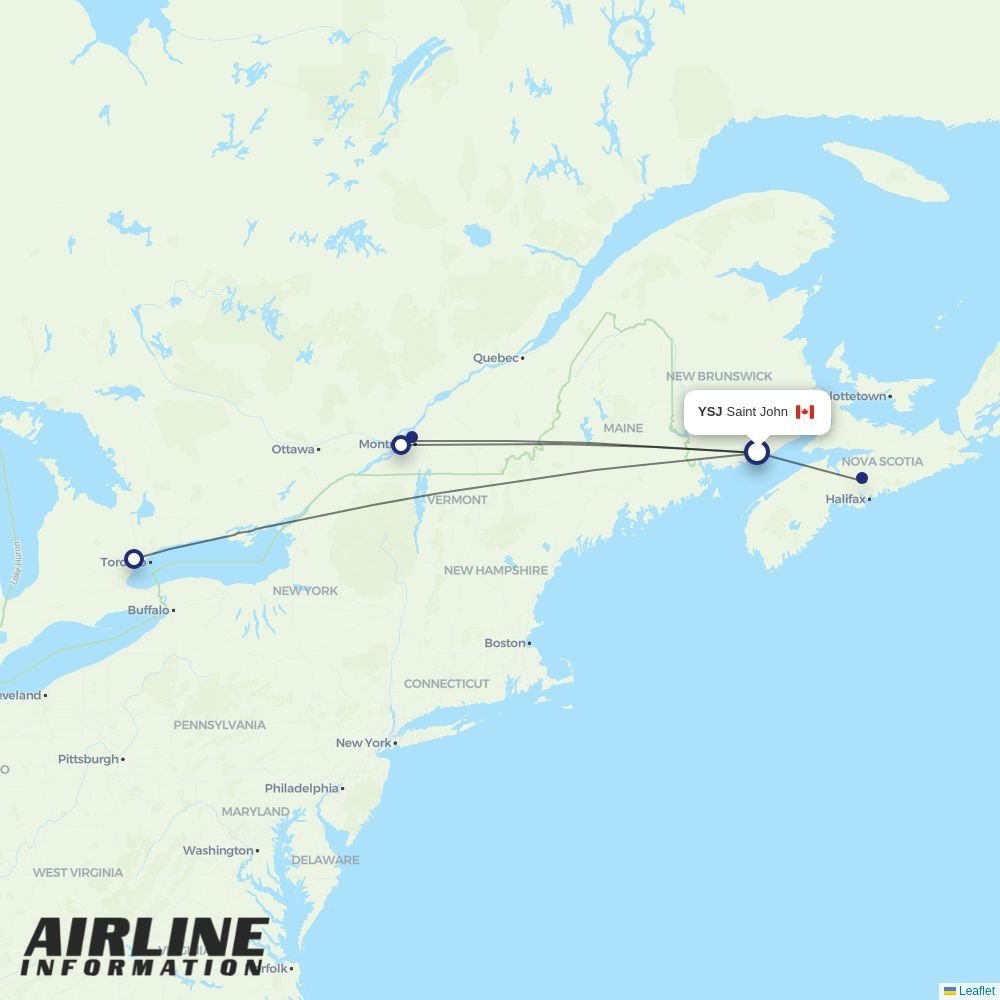 Pascan routes from YSJ