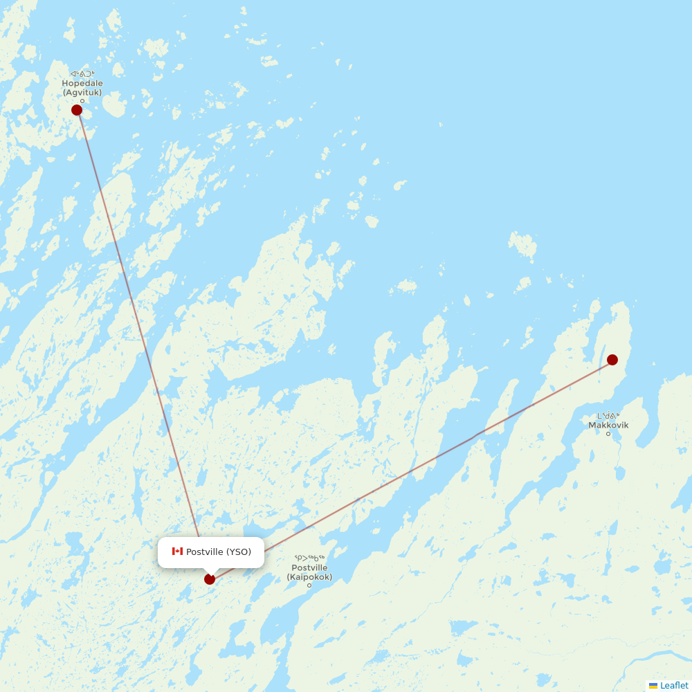 PAL Aerospace at YSO route map