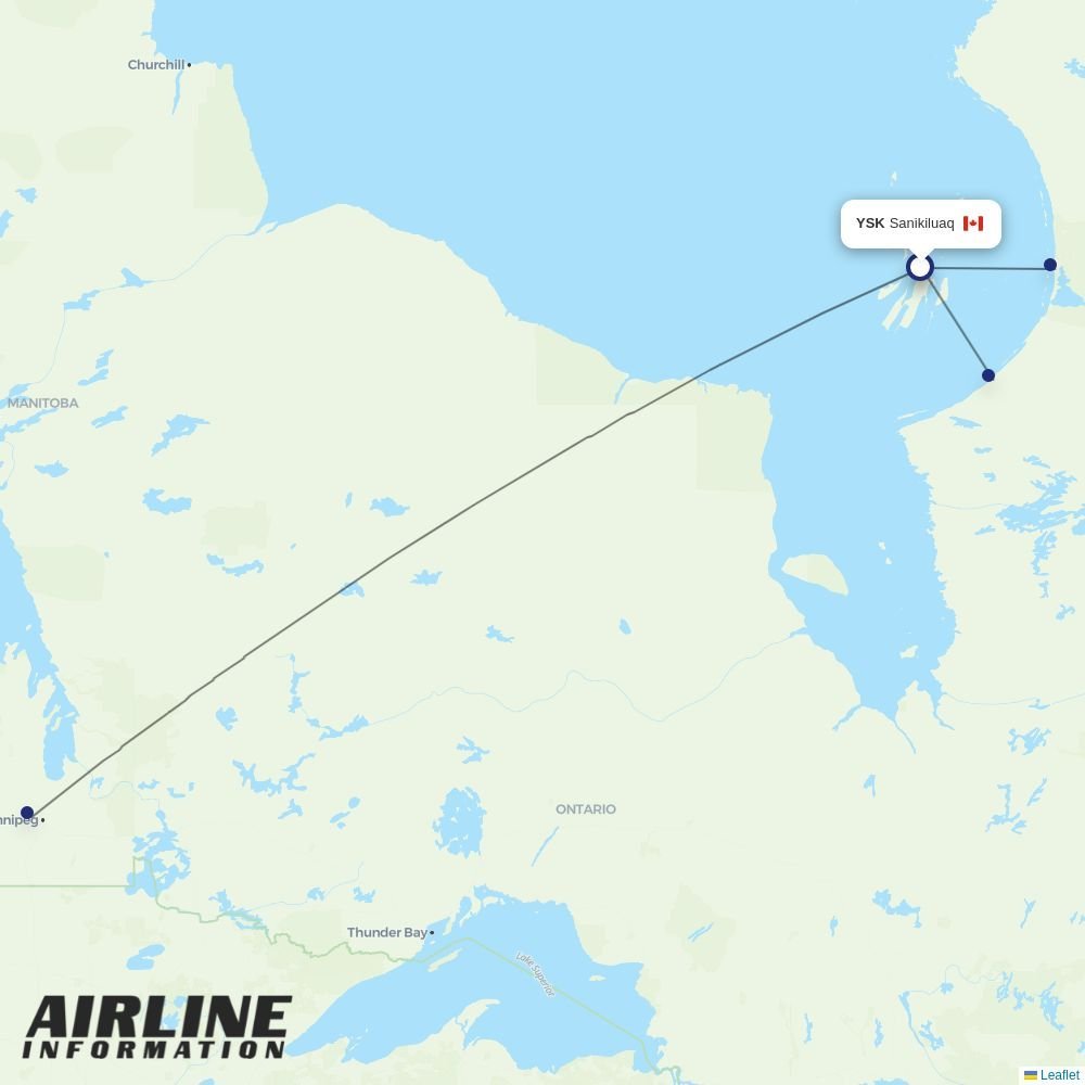 Air Inuit routes from YUD