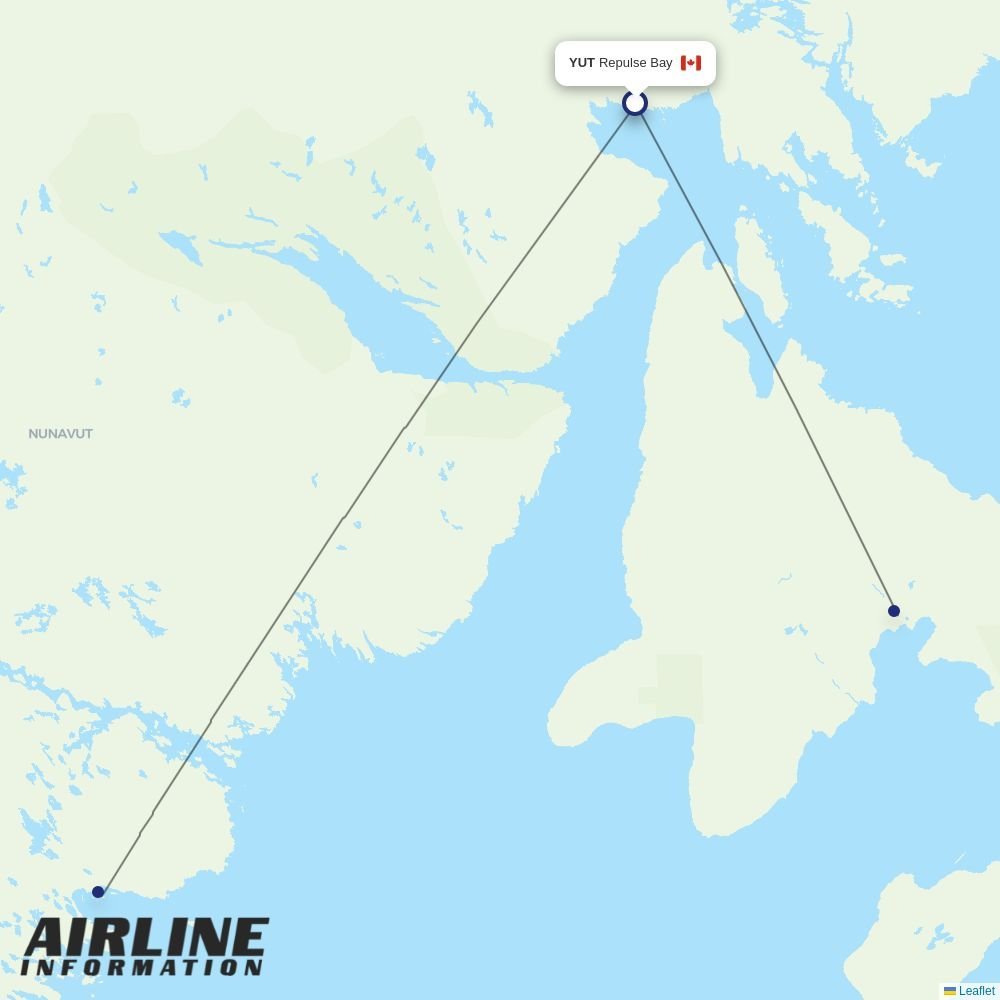 Calm Air International routes from YUT
