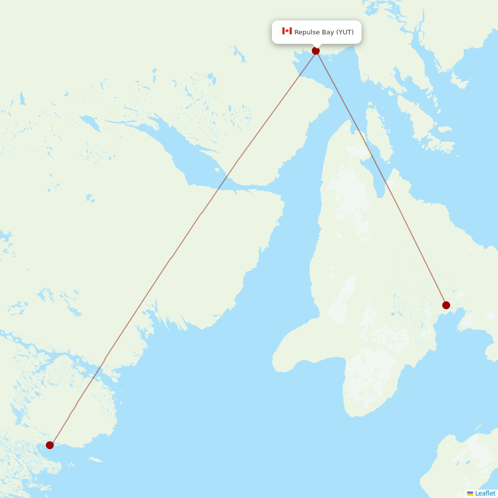 Calm Air International at YUT route map