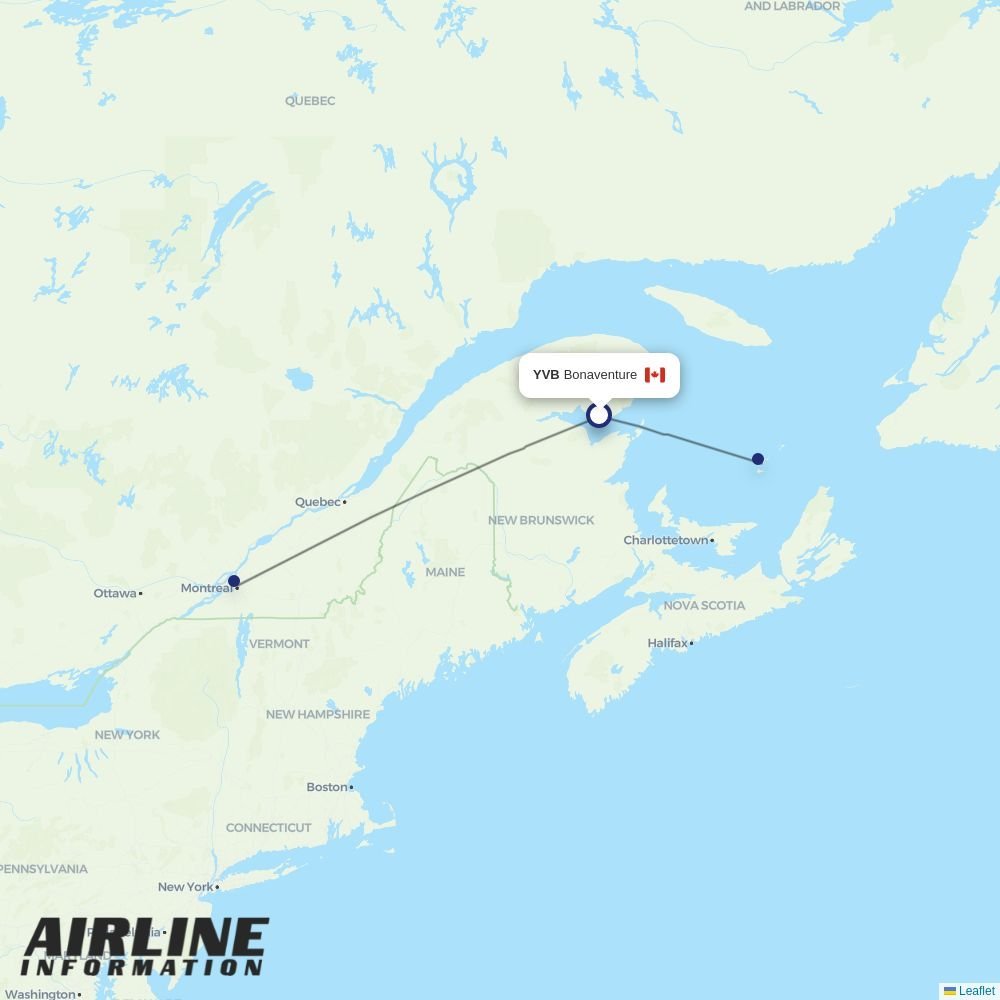 Pascan routes from YVB