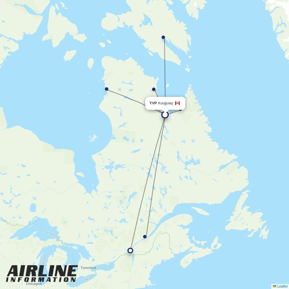 Canadian North routes from YVP