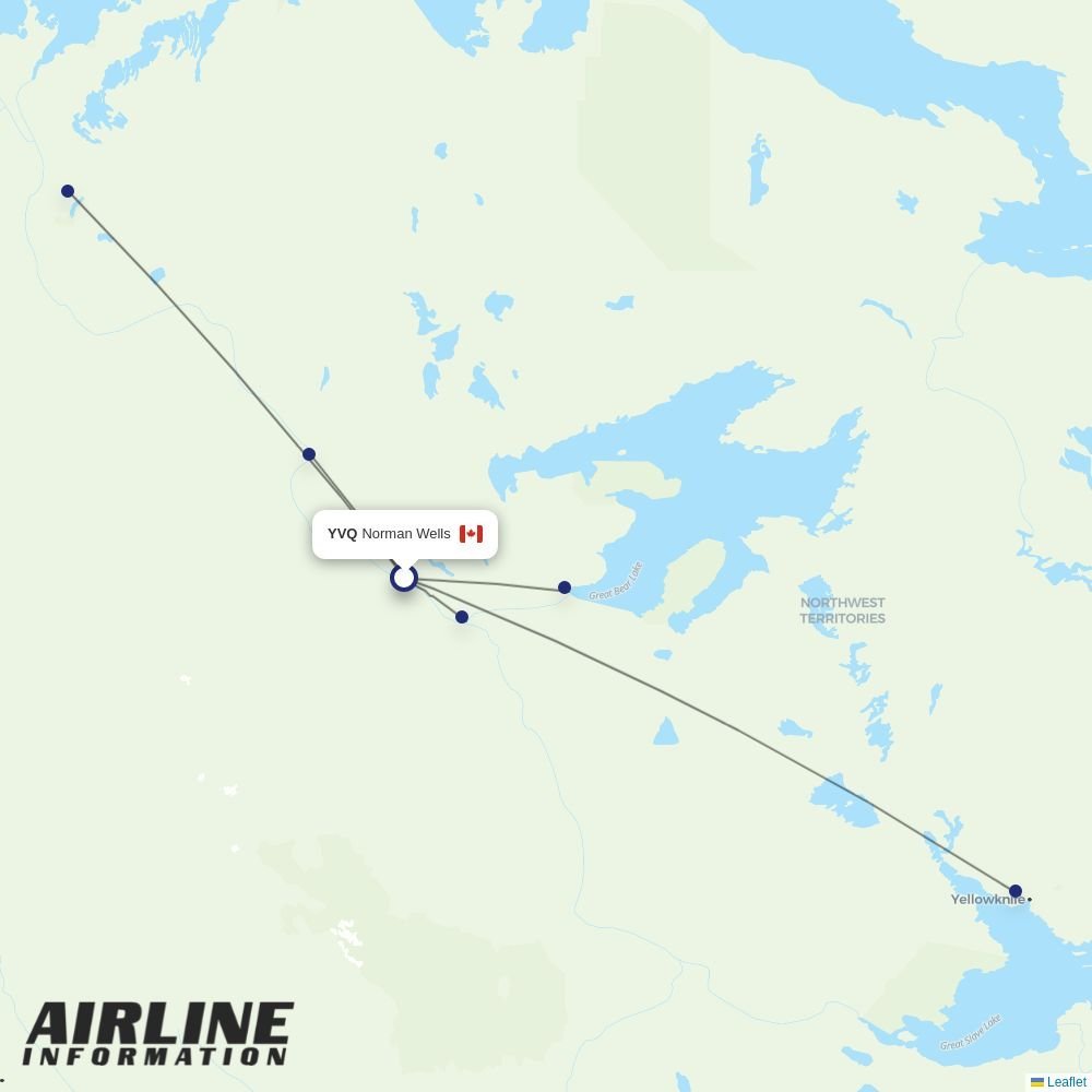 North Wright Air routes from YVQ