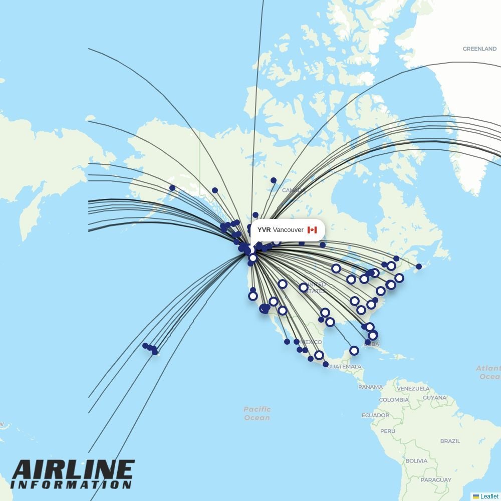 Air North routes from YVR