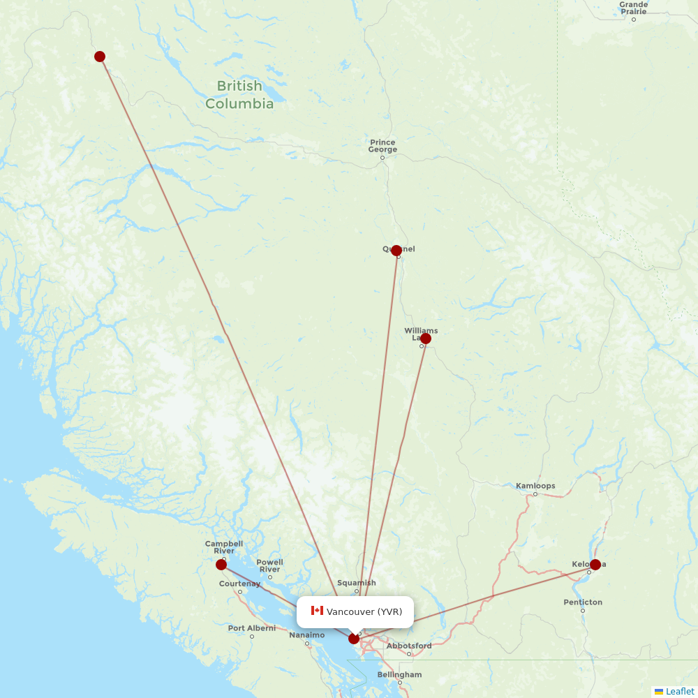 CMA at YVR route map