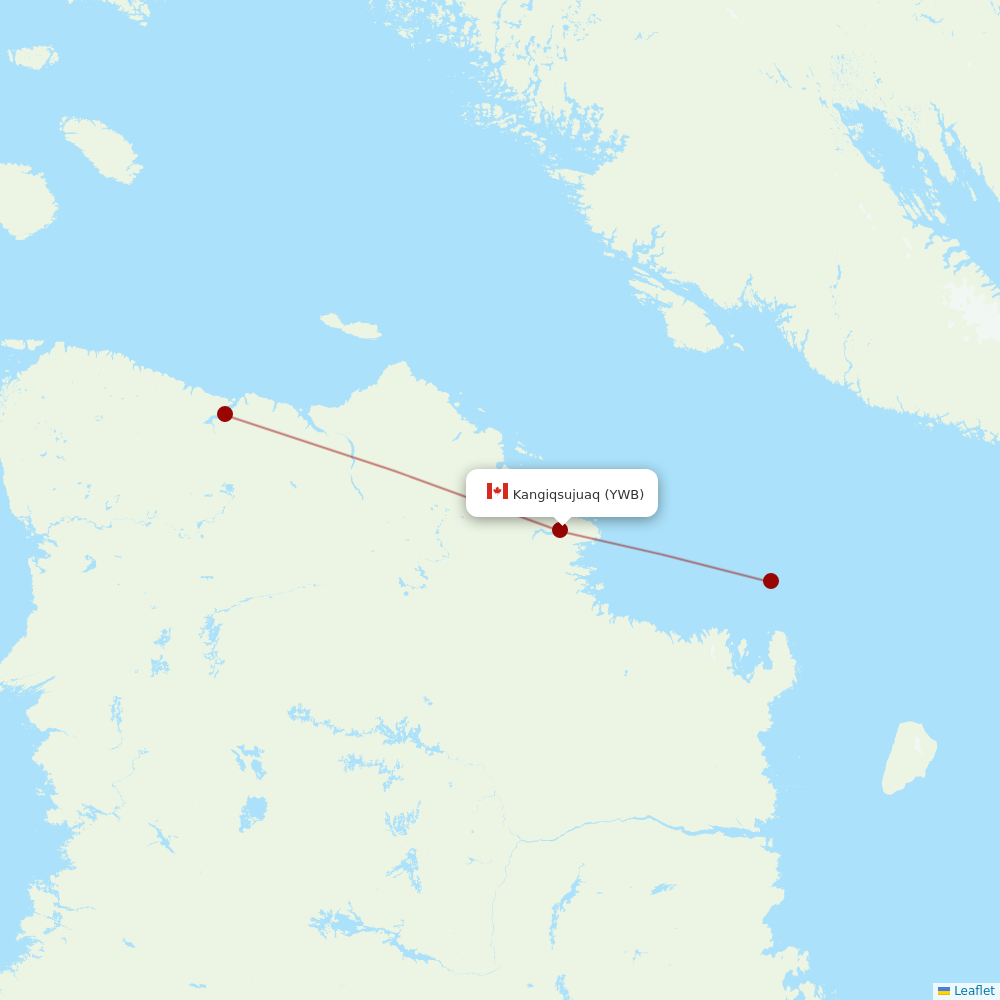 Air Inuit at YWB route map