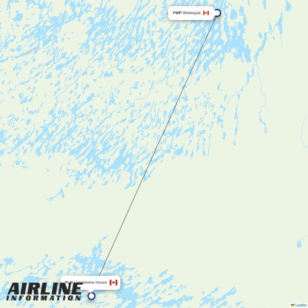 North Star Air routes from YWP