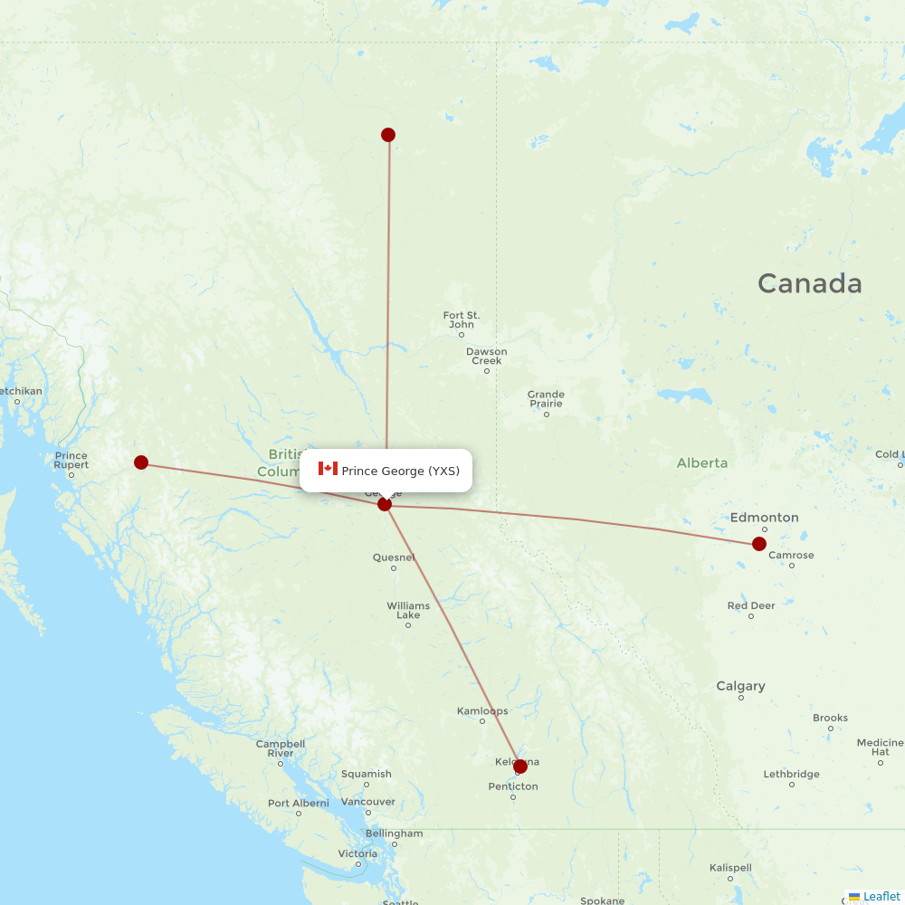 CMA at YXS route map