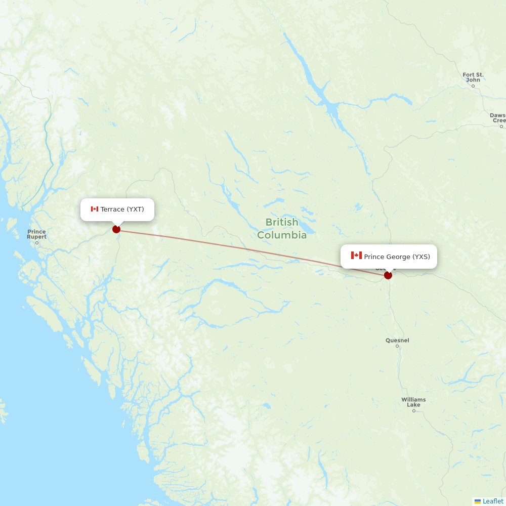 CMA at YXT route map